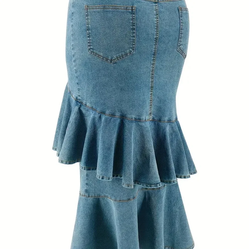 Layered jean skirt - Picture 6 of 7